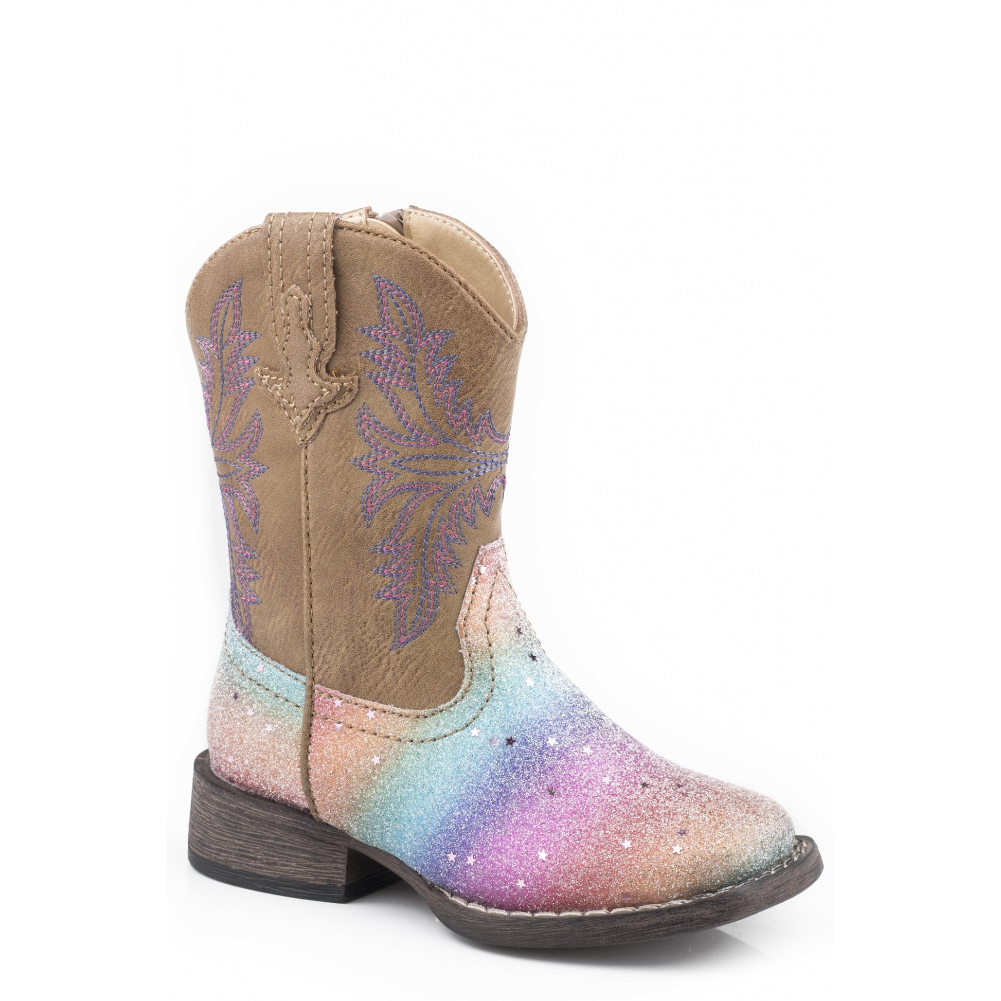Ropper Toddler Girls Multi Rainbow Glitter /Tan Boots