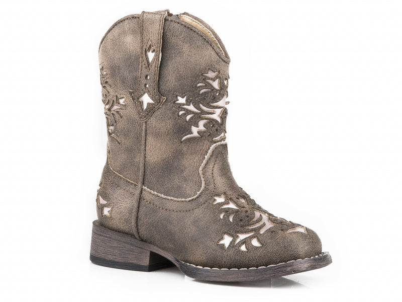 Roper Toddler Vintage Brown/Underlay & 6" Shaft Western Boots