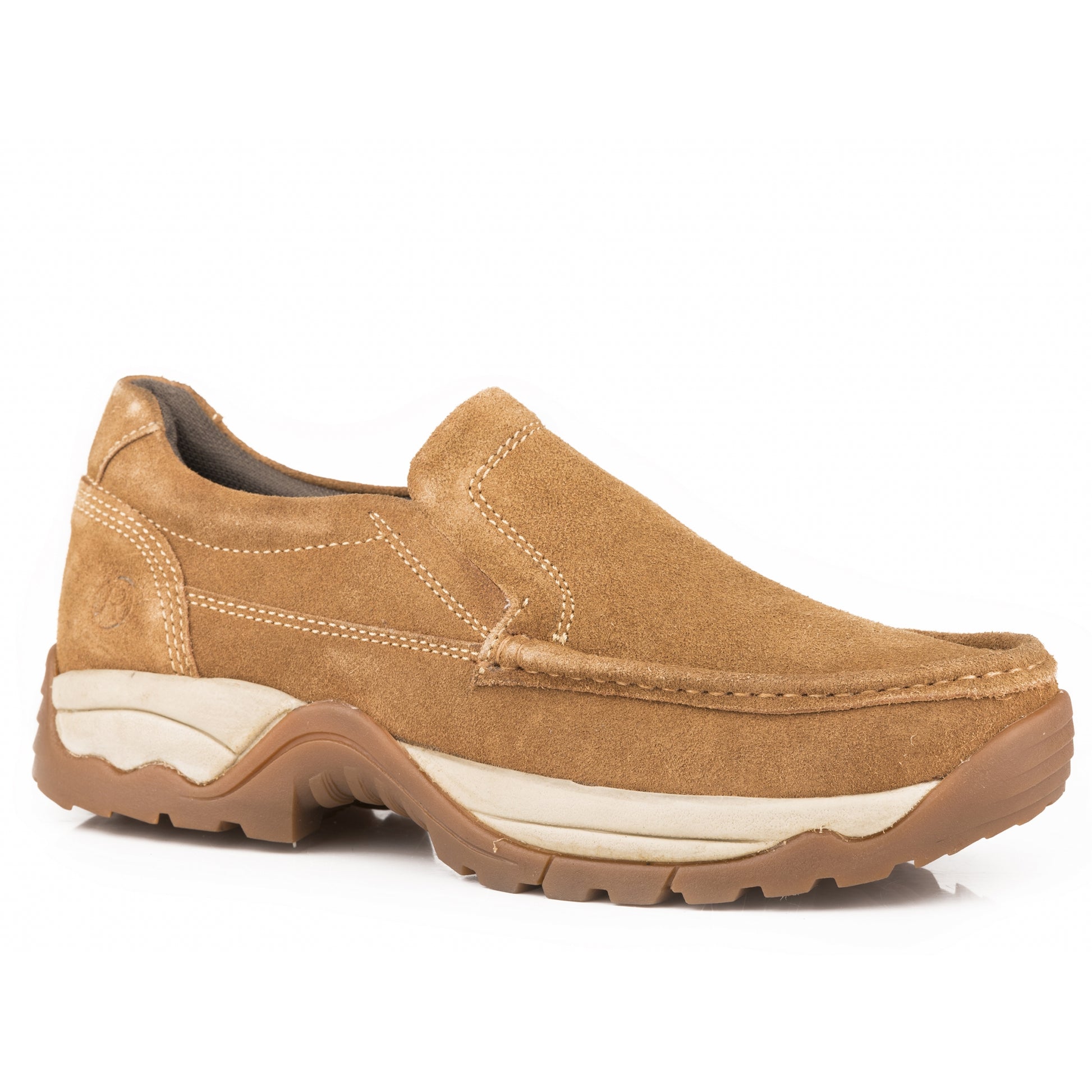 Roper Mens Leather Mock Toe Slip-On Shoes