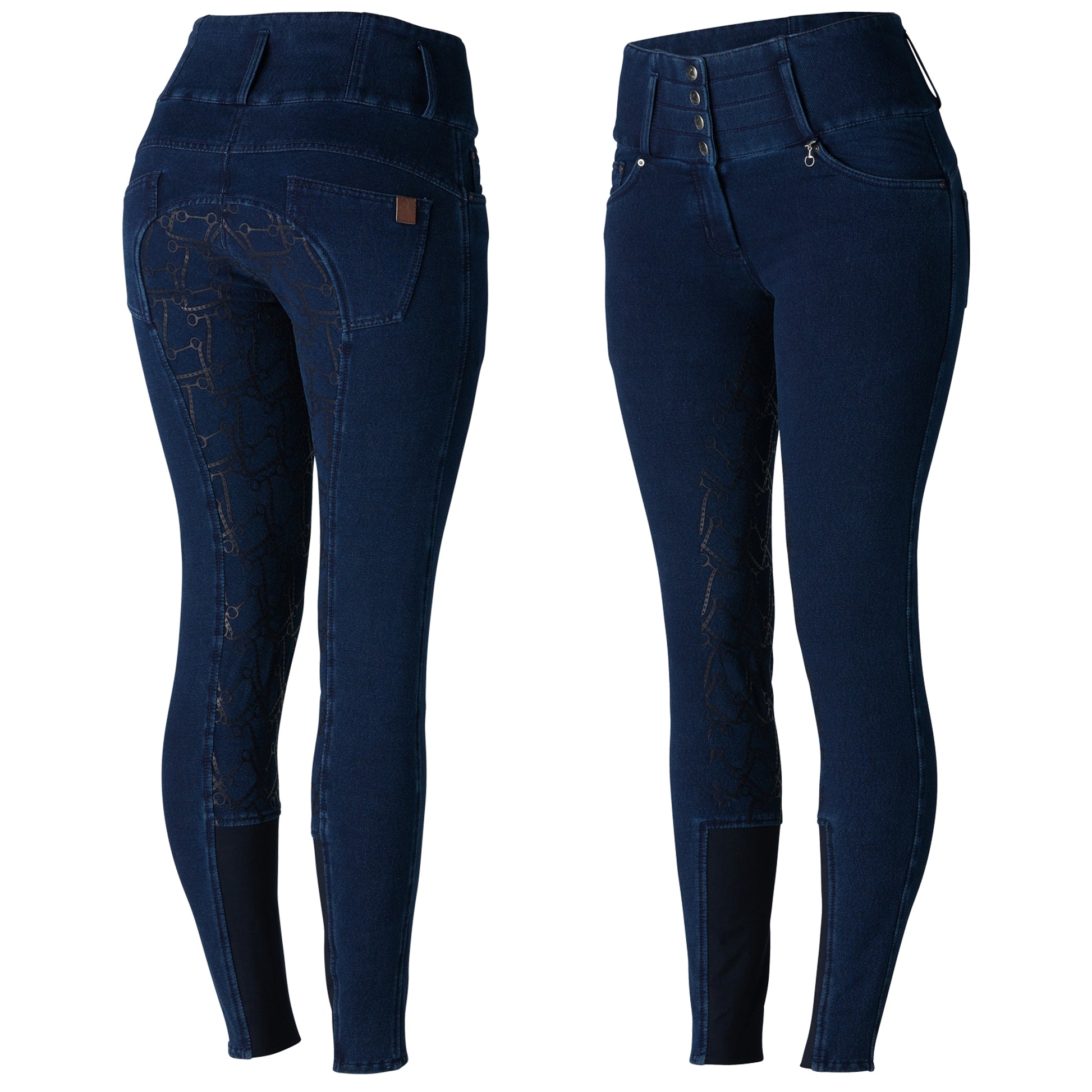 Horze Ladies Kacy Denim Winter Full Seat Breeches