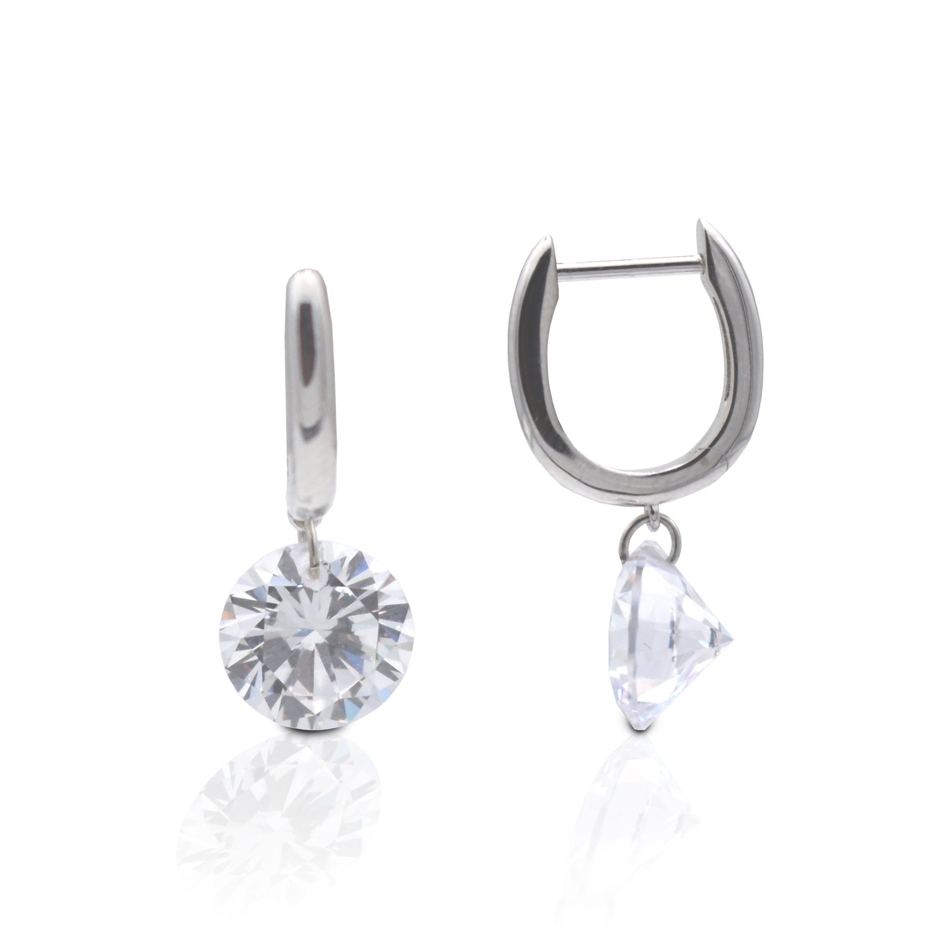 Kelly Herd Clear Stone Naked Earrings - 1CT