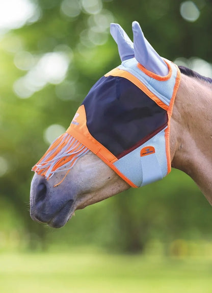 Shires FlyGuard Pro Air Motion Fly Mask with Ears & Fringe