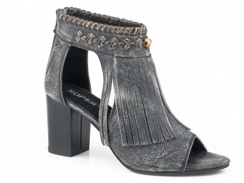 Roper Ladies Bettina Open Toe Mules with Fringe