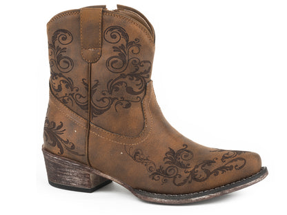 Roper Ladies Laser Design Shorty Boot