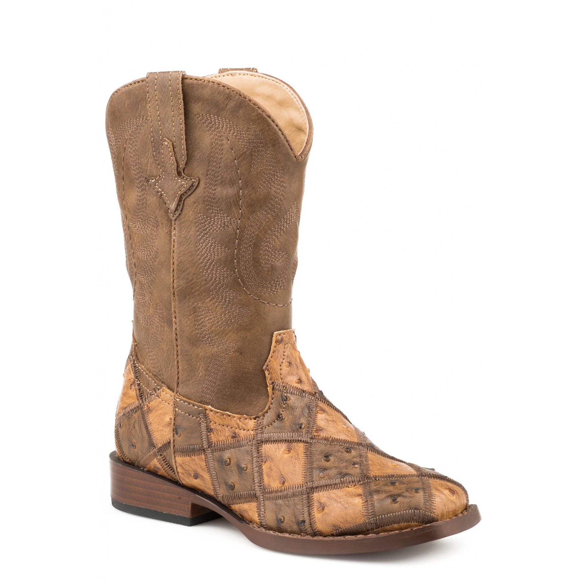 Roper Big Kids Bird Blocks Square Toe Boots