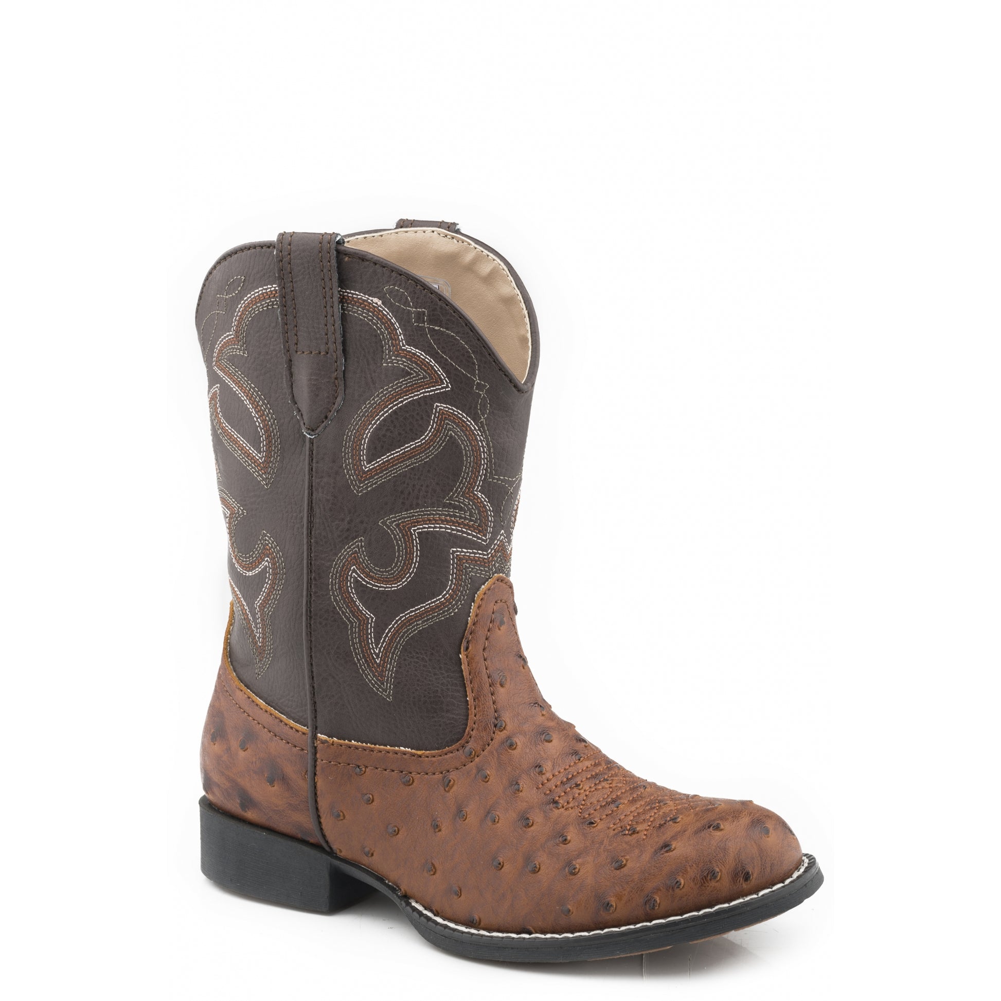 Roper Toddler Tan Faux Ostrich Boots