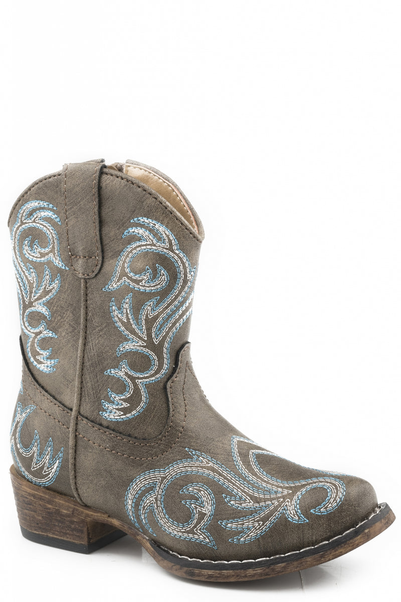 Roper Toddler Brown With All Over Embroidery Boots