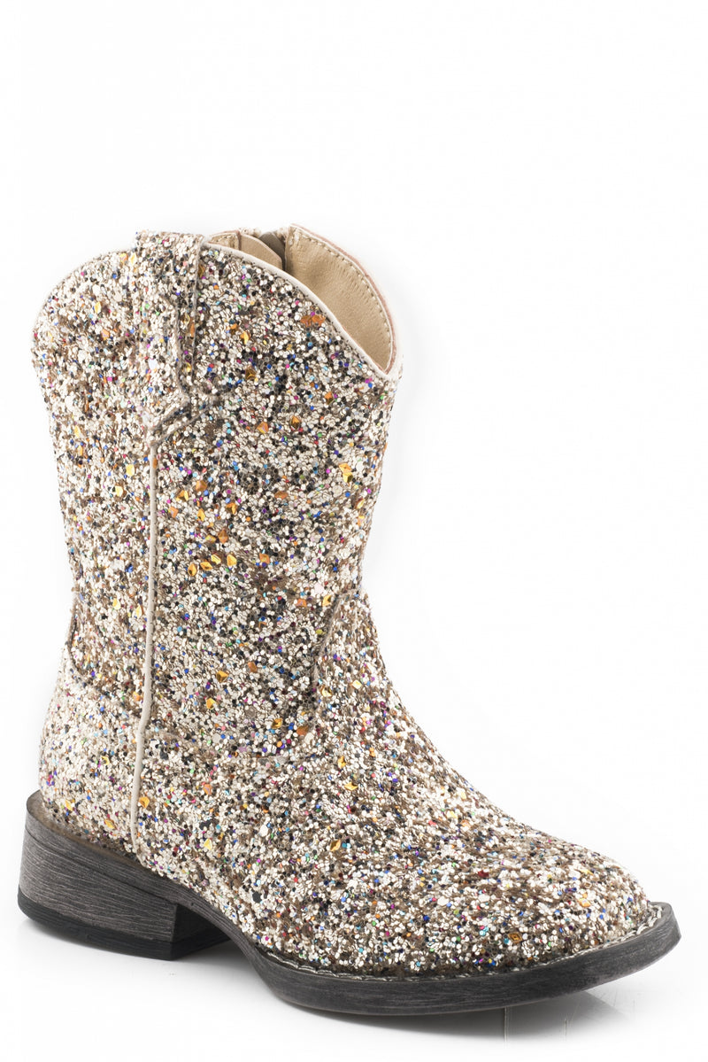 Roper Toddler Light Gold Glitter Boots