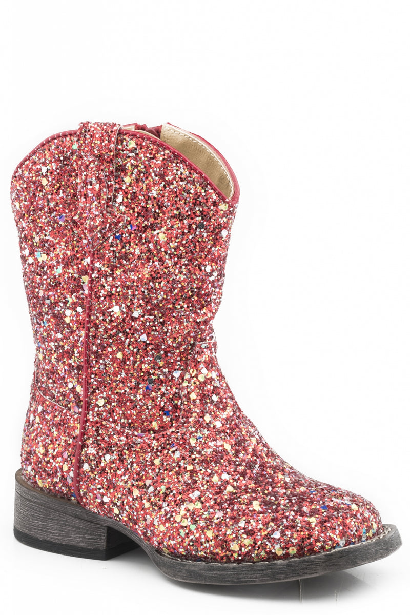 Roper Toddler Red Multi Glitter Boots