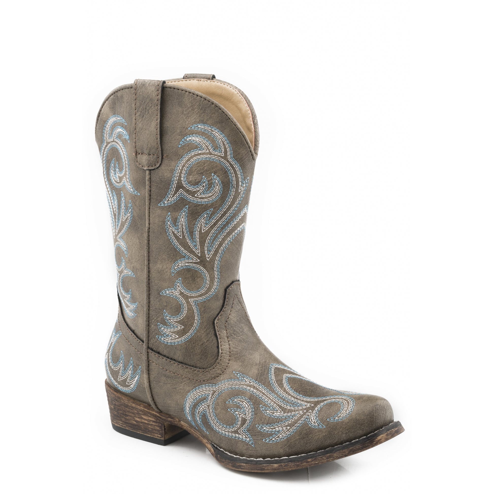 Roper Kids Brown With All Over Embroidery Boots