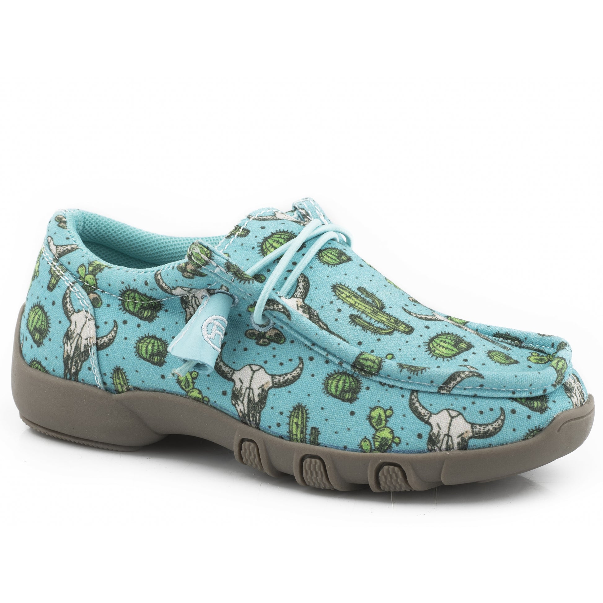 Roper Kids Blue Cactus And Skull Canvas Chukkas