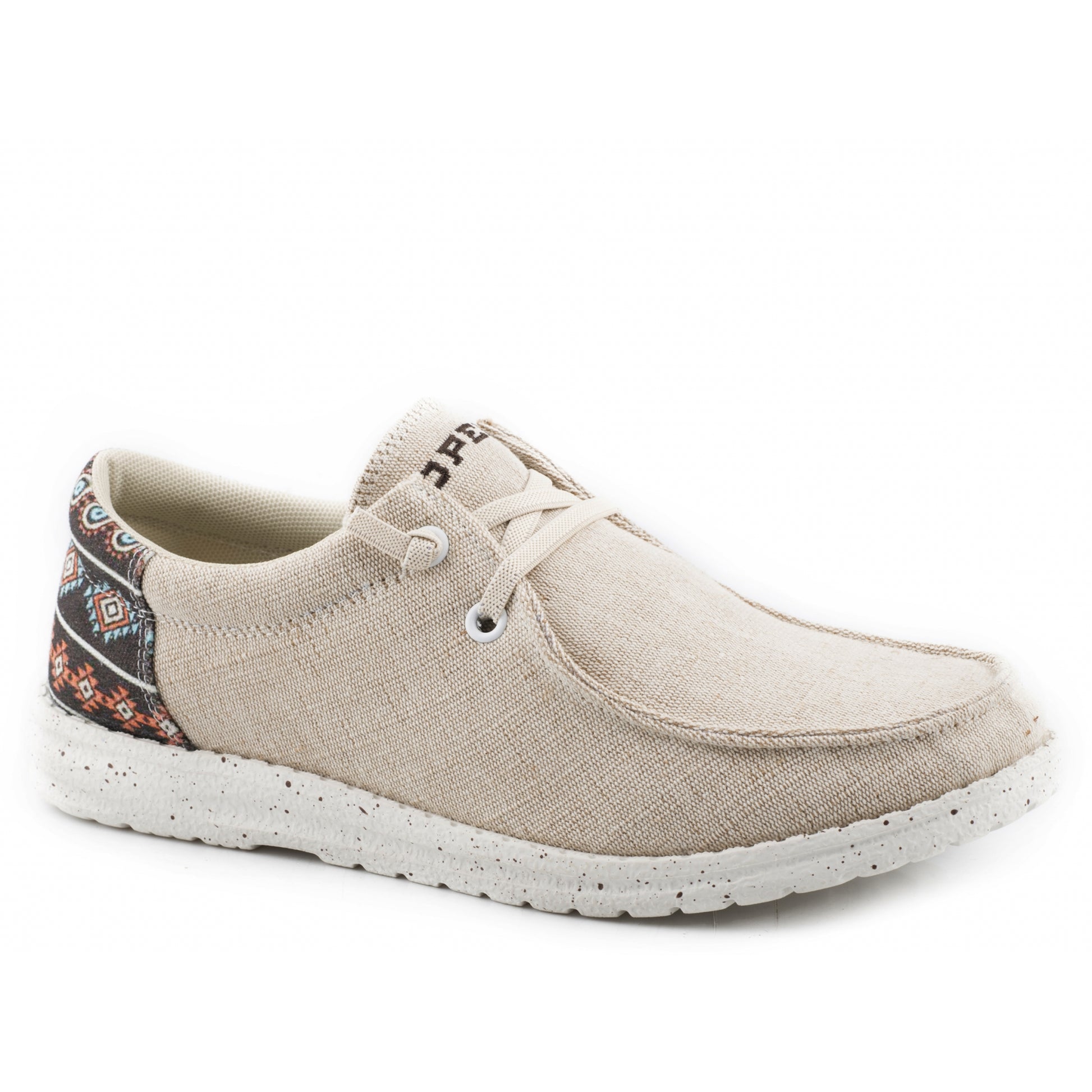 Roper Kids Tan Canvas With Multi Fabric Heel Chukkas
