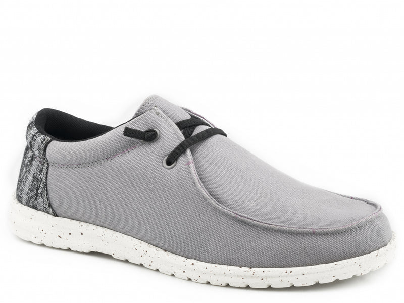 Roper Kids Grey Canvas With Multi Colored Heel Chukkas
