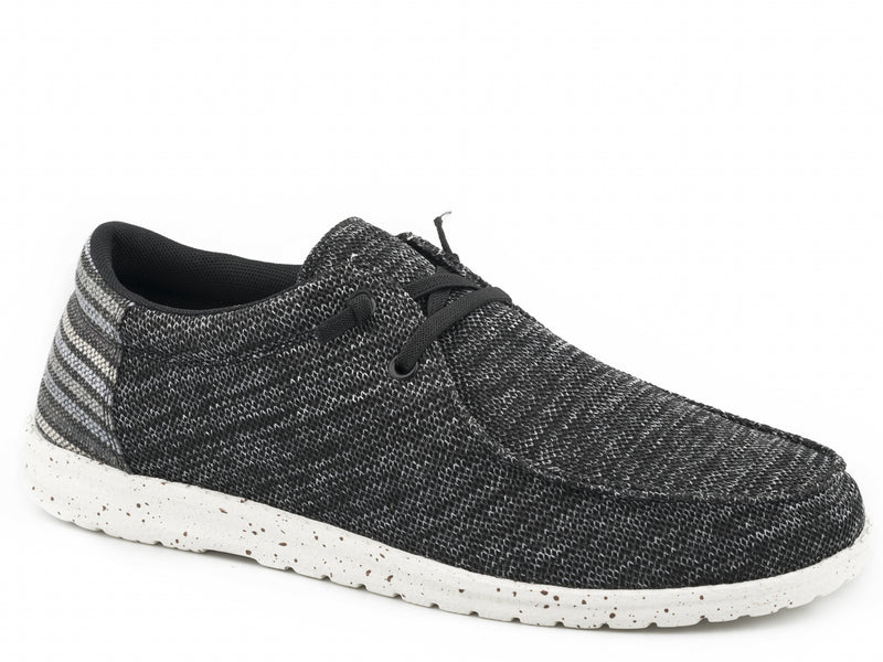 Roper Kids Black Upper With Multi Striped Heel Chukkas