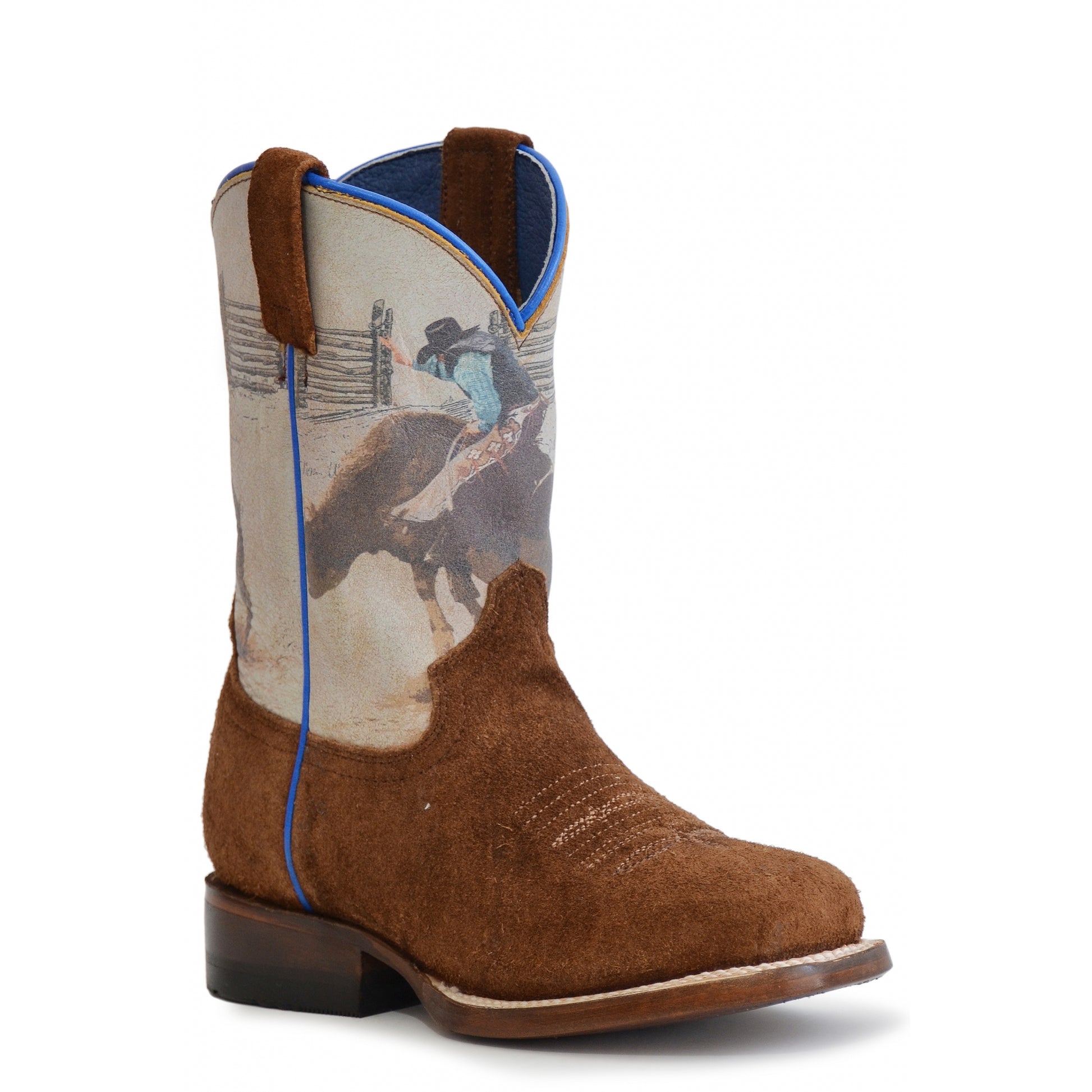 Roper Kids Printed Bull Rider Leather Boots