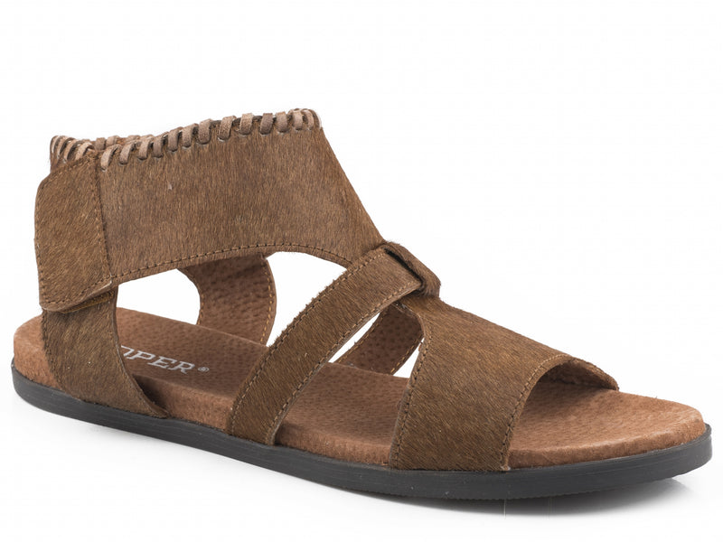 Roper Ladies Hair On Hide Velcro Strap Sandals