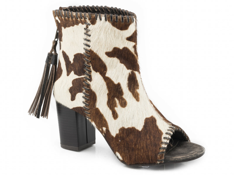 Roper Ladies Cow Hair Zip Back Leather Sandals
