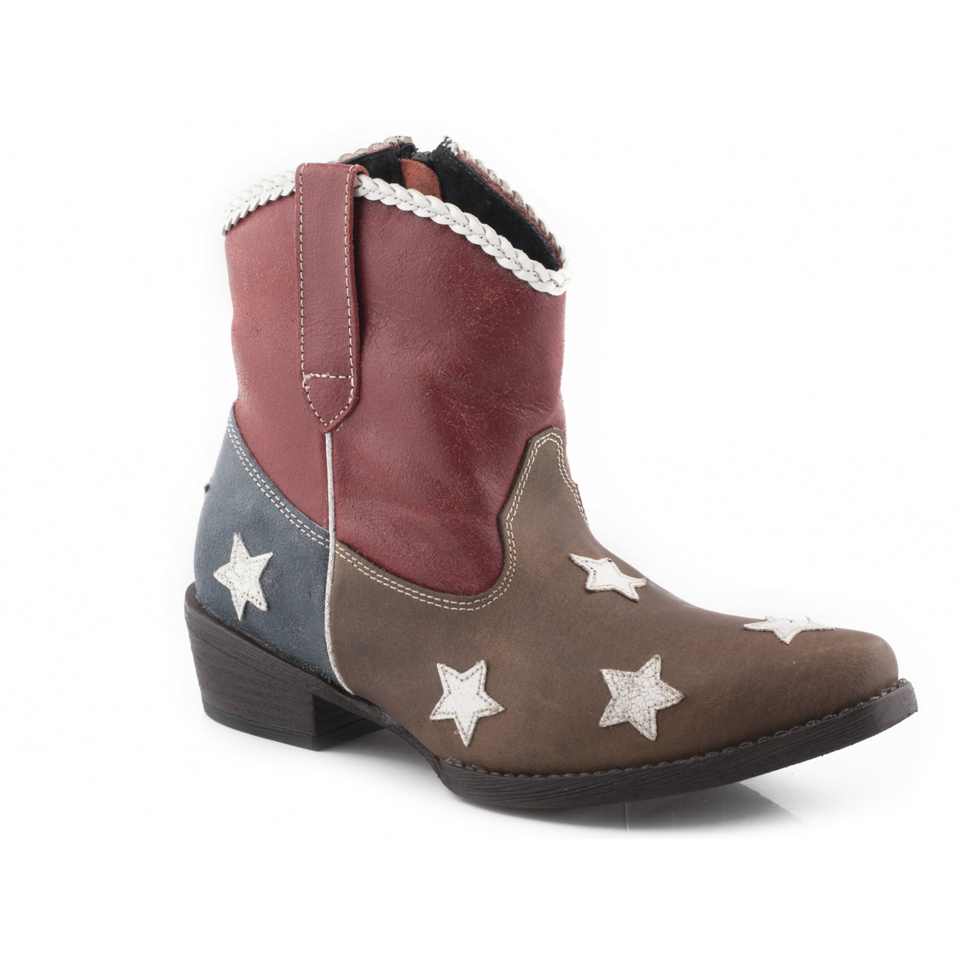 Roper Ladies Flag Design Snip Toe Ankle Boots