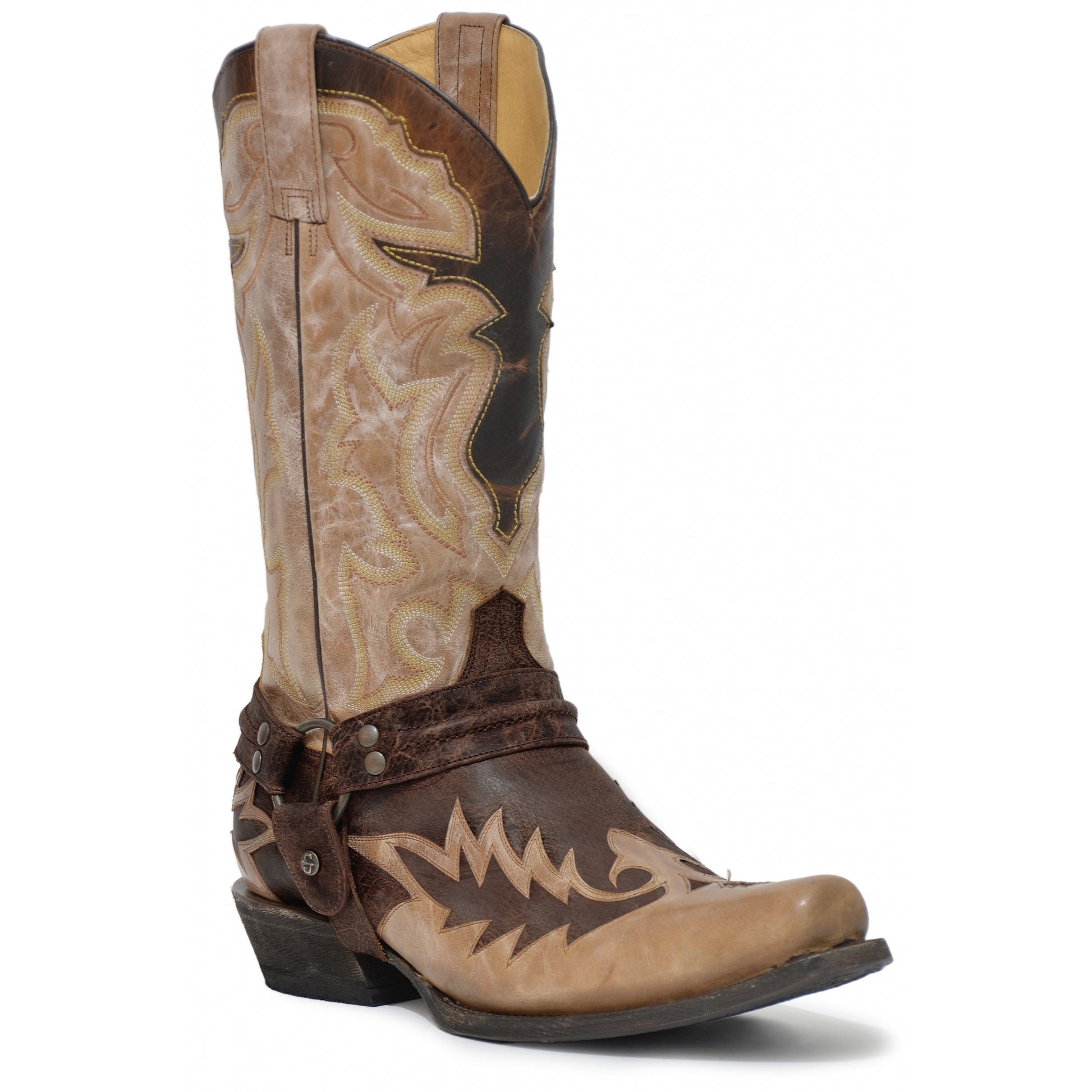 Stetson Mens Outlaw Bad Guy Harness Outlaw Toe Boots