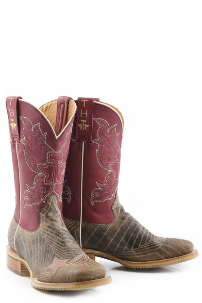 Tin Haul Ladies Square Toe Boots - Super Nova Star with Bull Doodles Sole