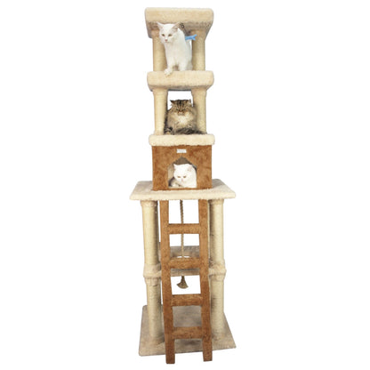 Armarkat Premium Real Wood Cat Tree 84in Beige