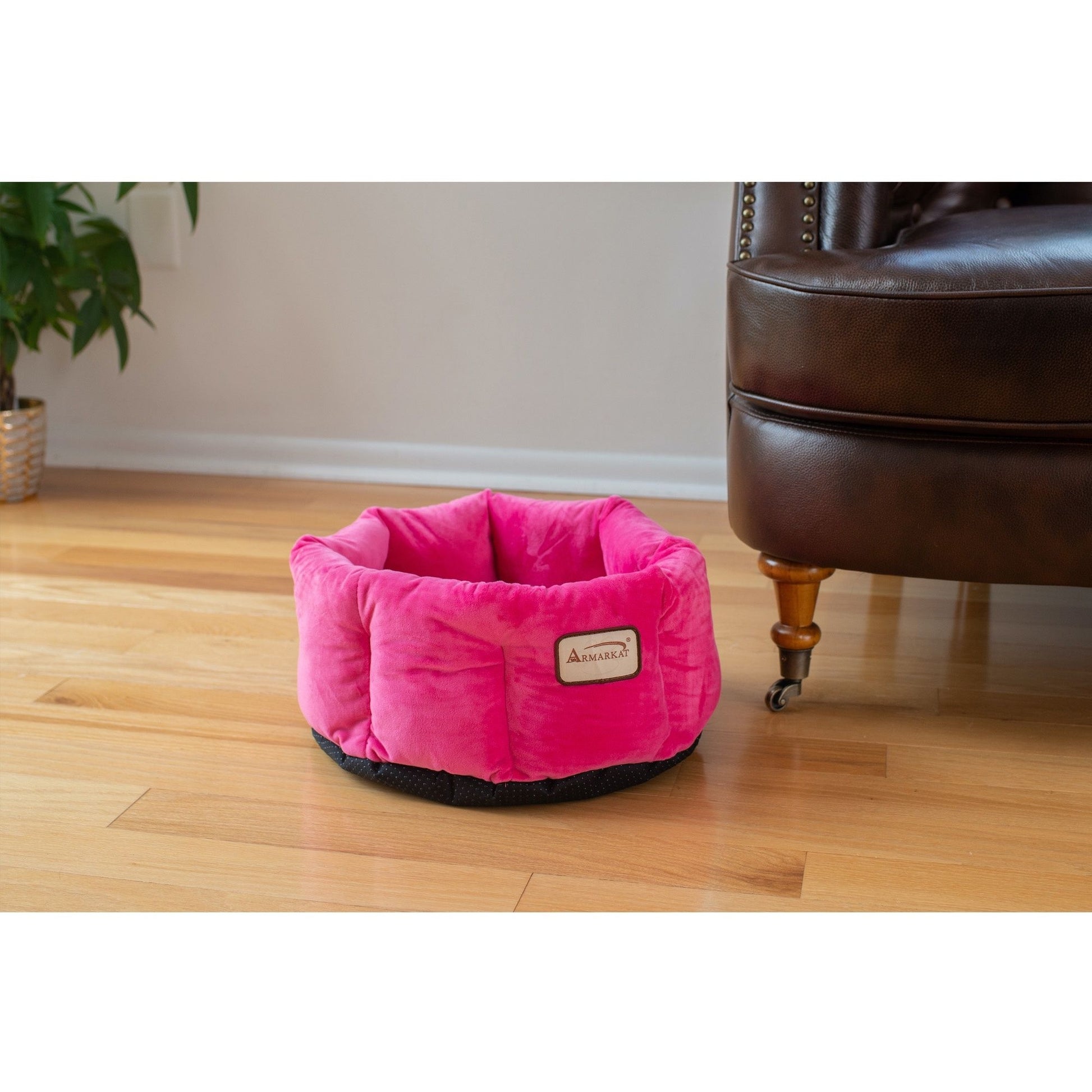 Armarkat Cozy Pink Velvet Pet Bed