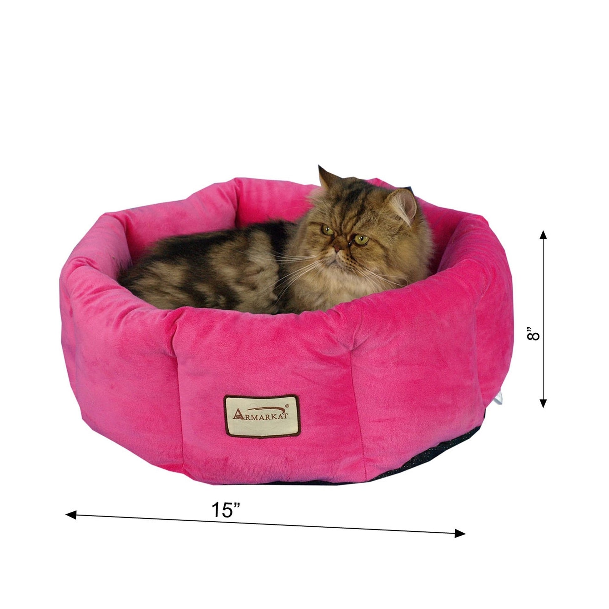 Armarkat Cozy Pink Velvet Pet Bed