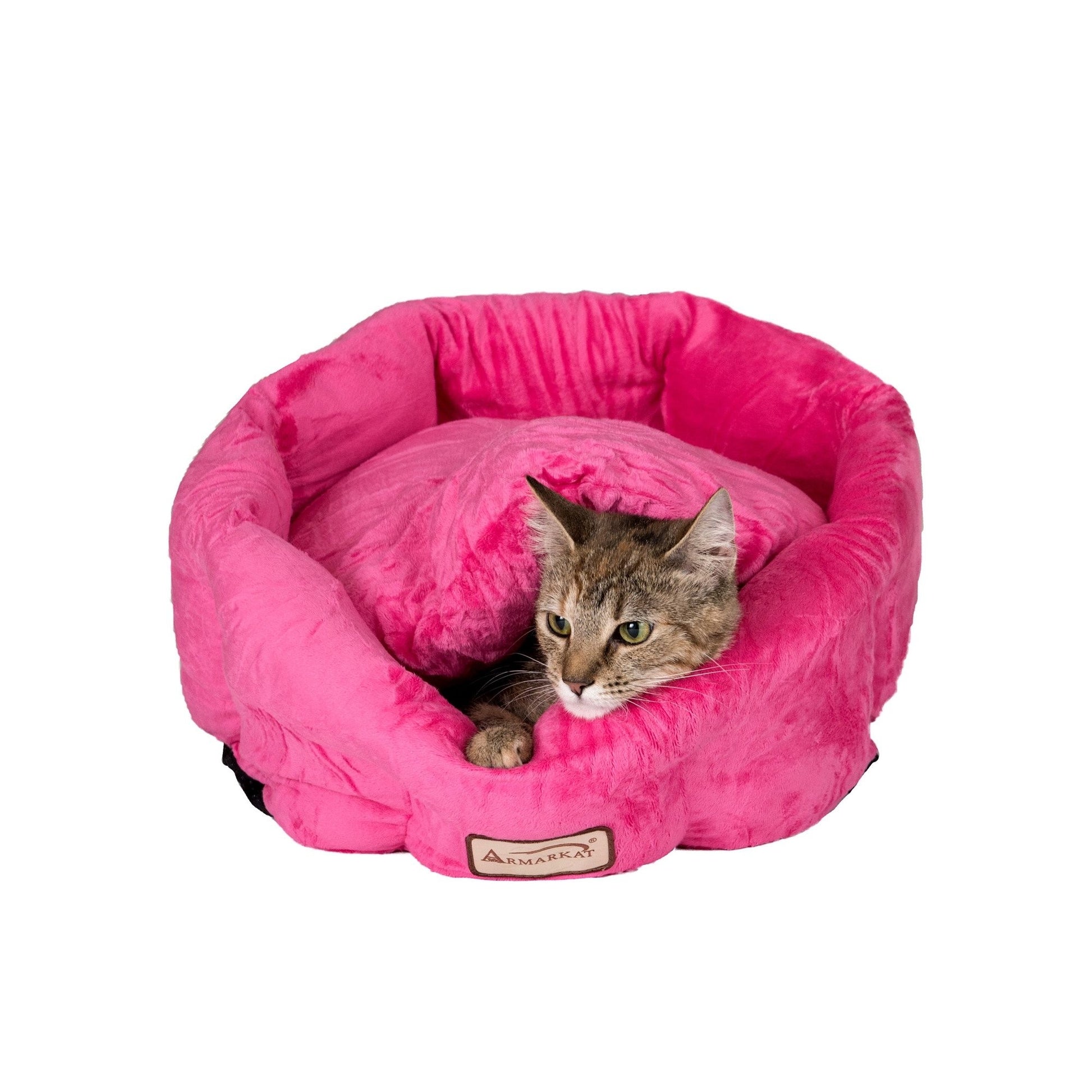 Armarkat Cozy Pink Velvet Pet Bed