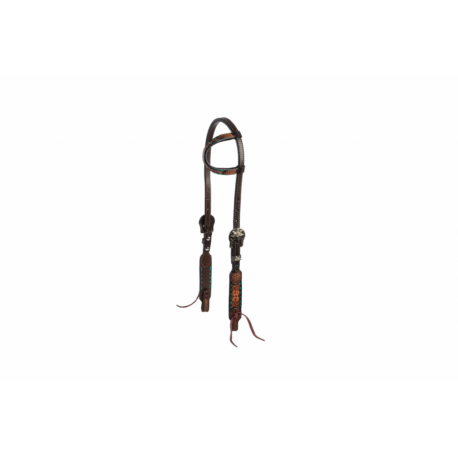 Floral Buckstitch Sl/Ear Headstall