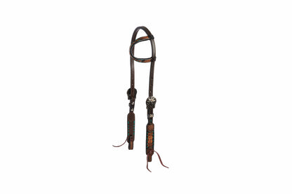 Floral Buckstitch Sl/Ear Headstall