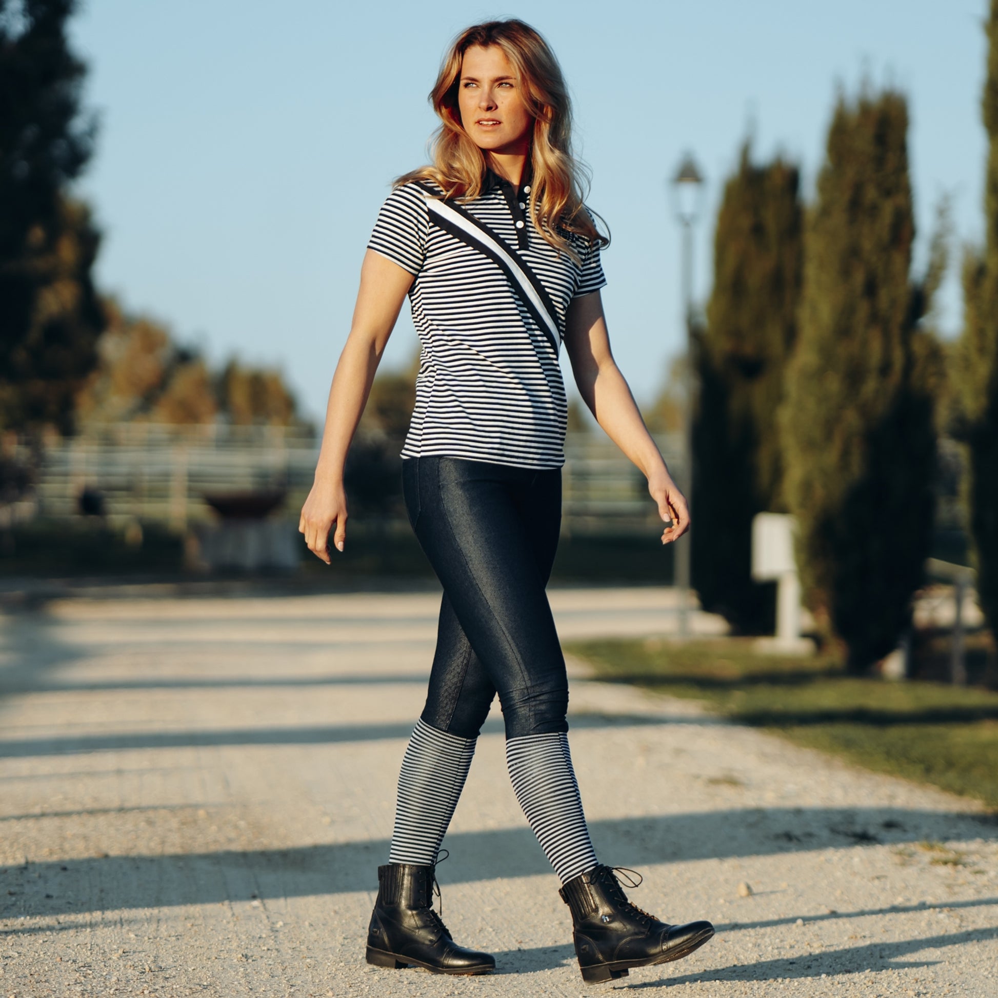 Horze Ladies Katia Denim Look Full Seat Tights