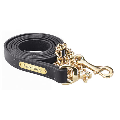 Perri's Personalized Leather Lead with 30" Solid Brass Chain