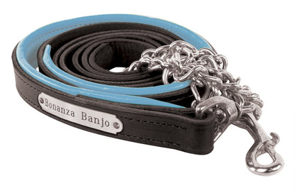 Perri's Personalized Padded Leather Lead with Chain