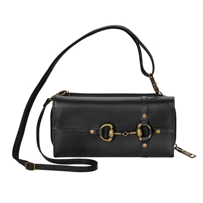 AWST Int'l Snaffle Bit Leather Cross Body Wallet