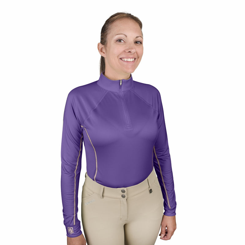 Romfh Ladies Core Quarter Zip Long Sleeve Solid Sun Shirt
