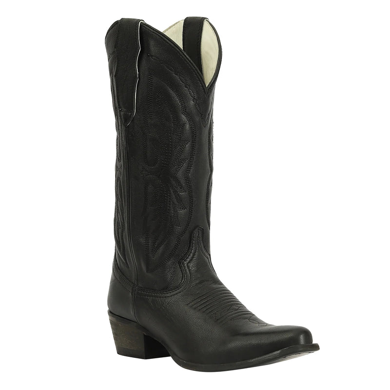 TuffRider Ladies Cowtown Mid Height Embroidered Leather Snip Toe Western Boots
