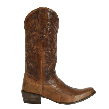 TuffRider Ladies Cowtown Mid Height Embroidered Leather Snip Toe Western Boots