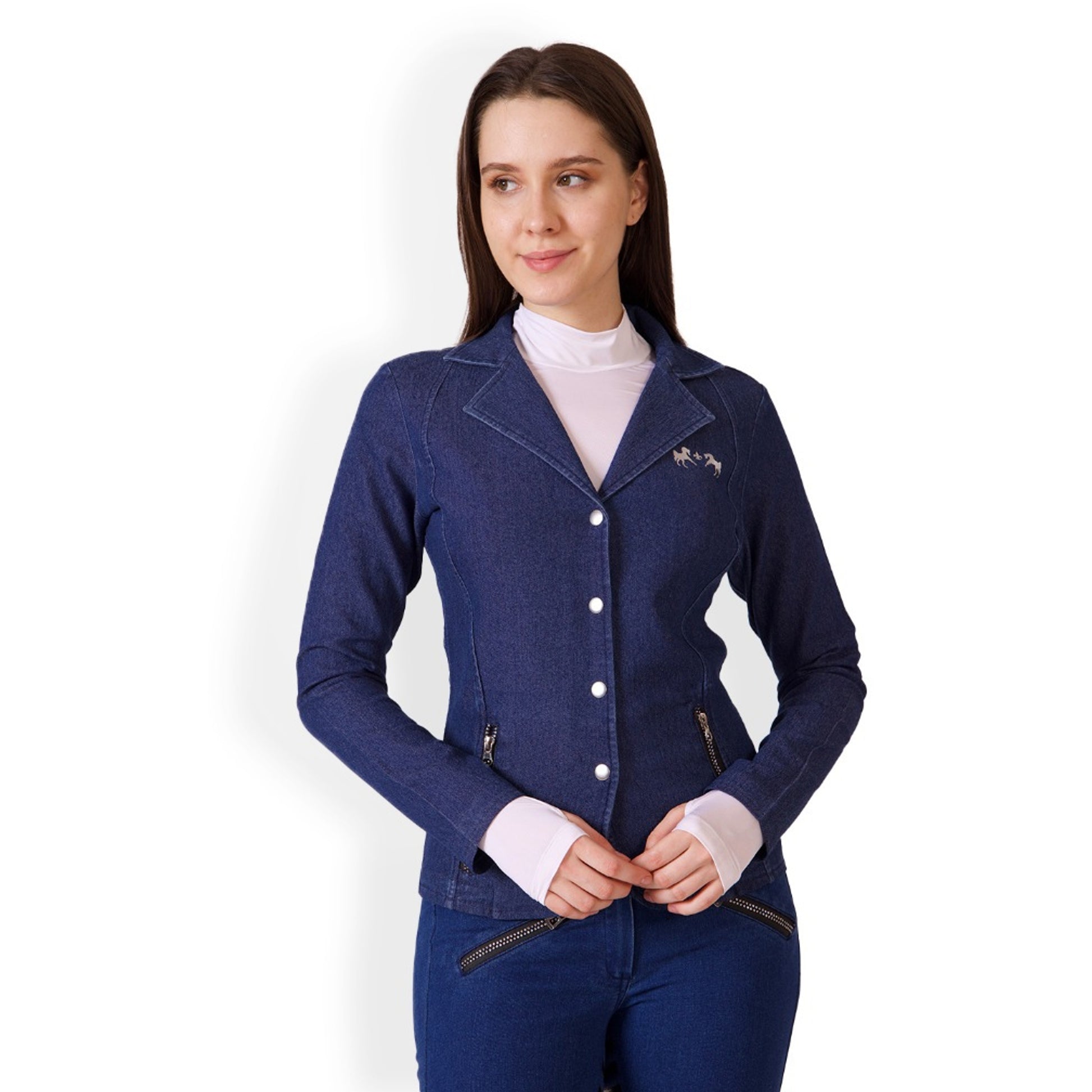 Equine Couture Ladies Denim and Diamonds Stretch Show Coat