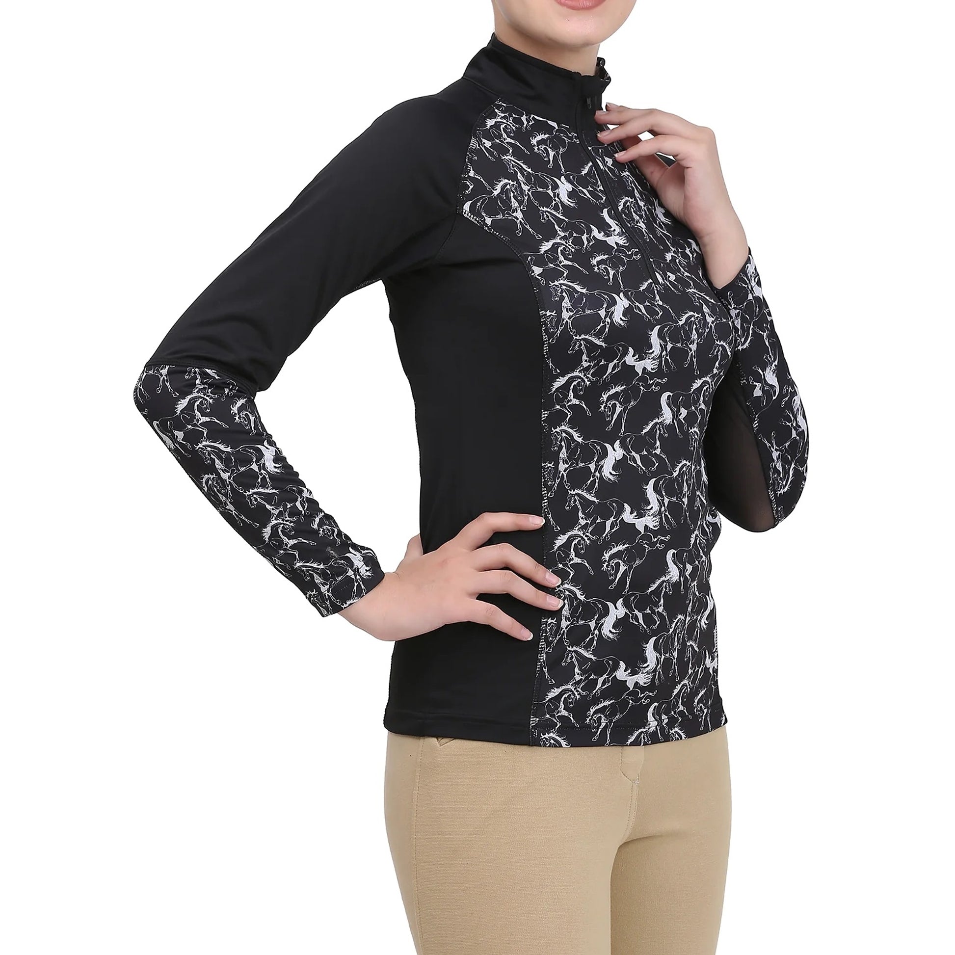 Equine Couture Ladies Linear Horses Sport Shirt