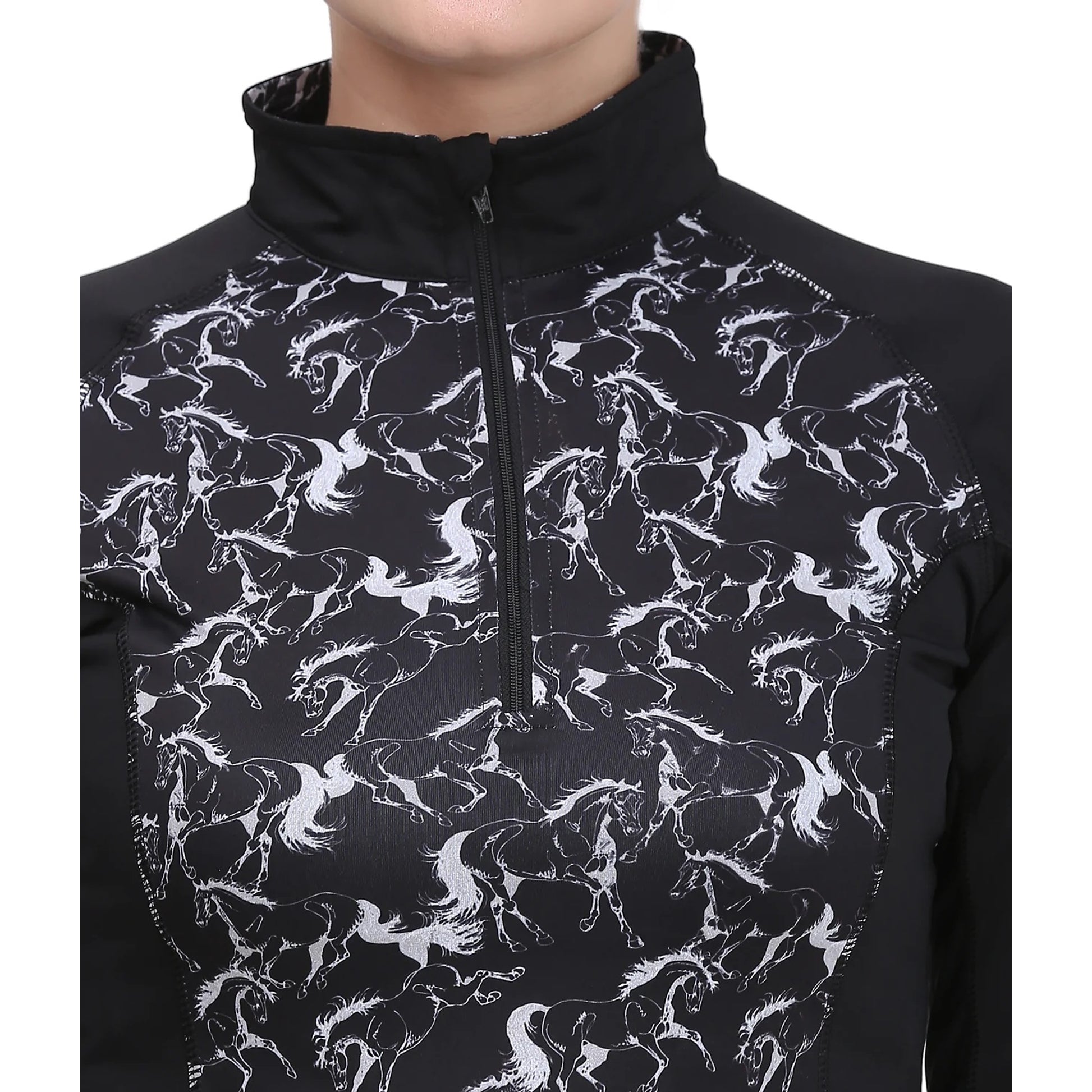 Equine Couture Ladies Linear Horses Sport Shirt