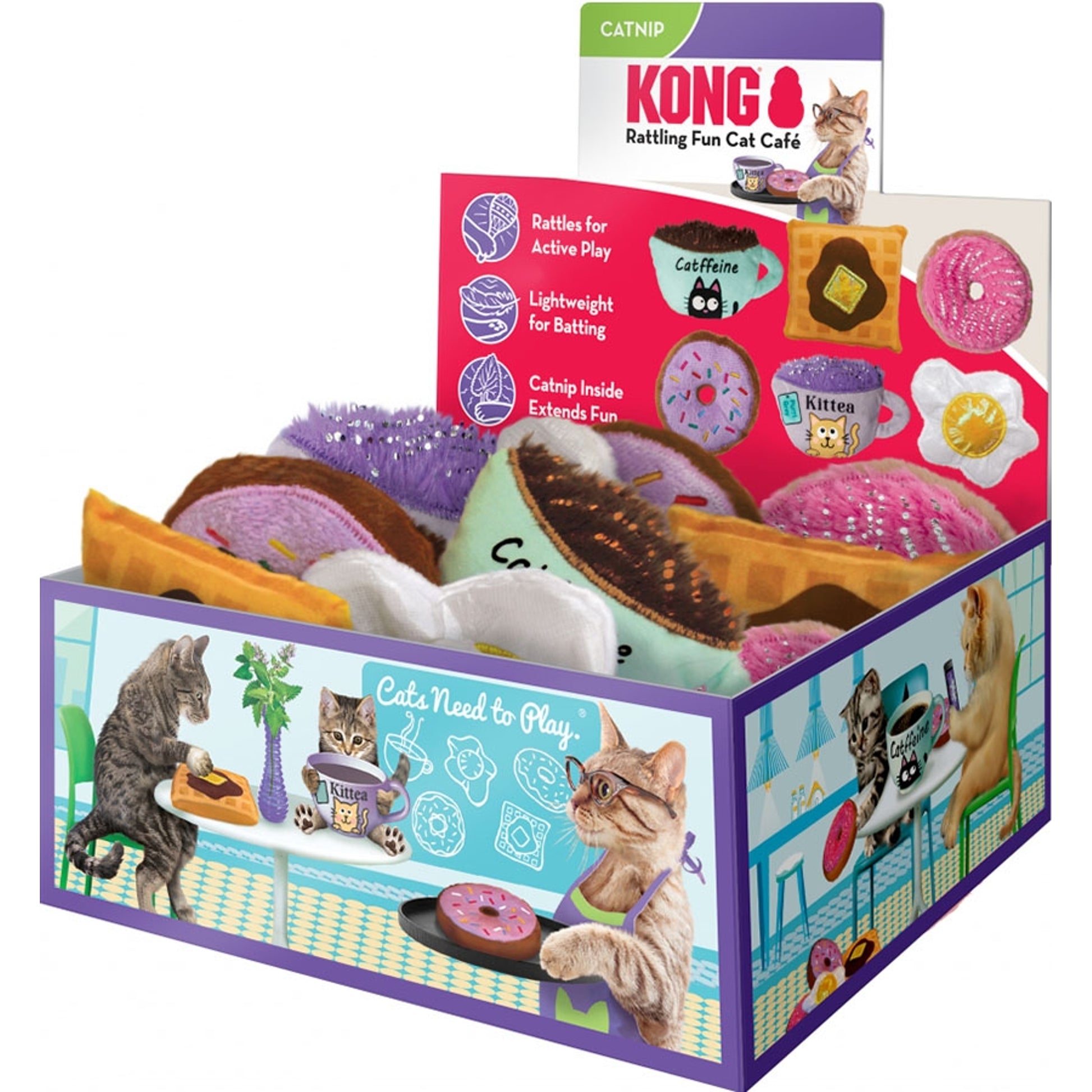 KONG Scrattles Rattlin Fun Cat Cafe PDQ