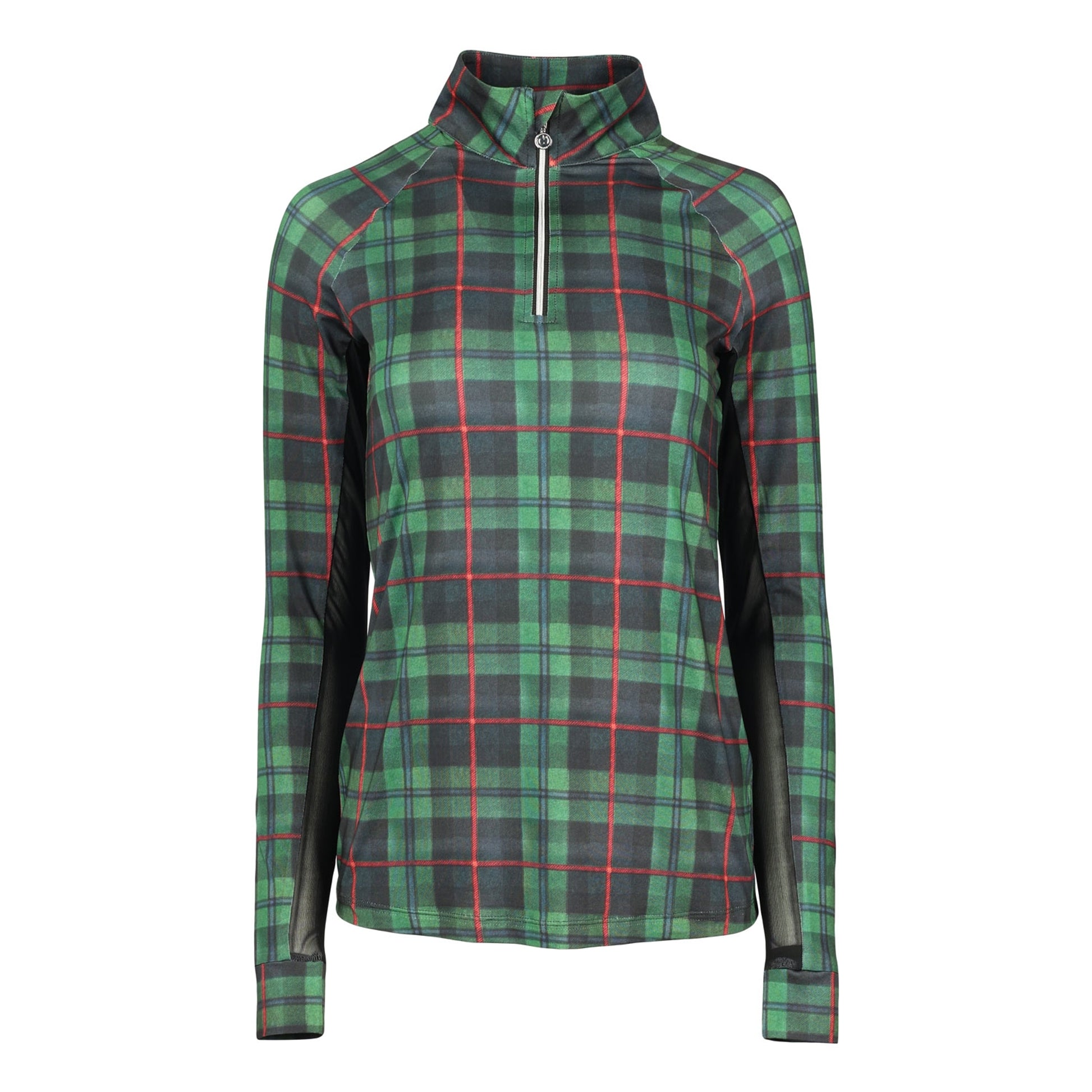 Dapplebay Ladies Holiday Plaid 1/4 Zip Light Riding Top