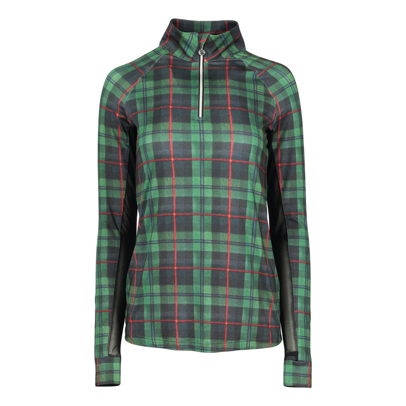 Dapplebay Ladies Holiday Plaid 1/4 Zip Light Riding Top