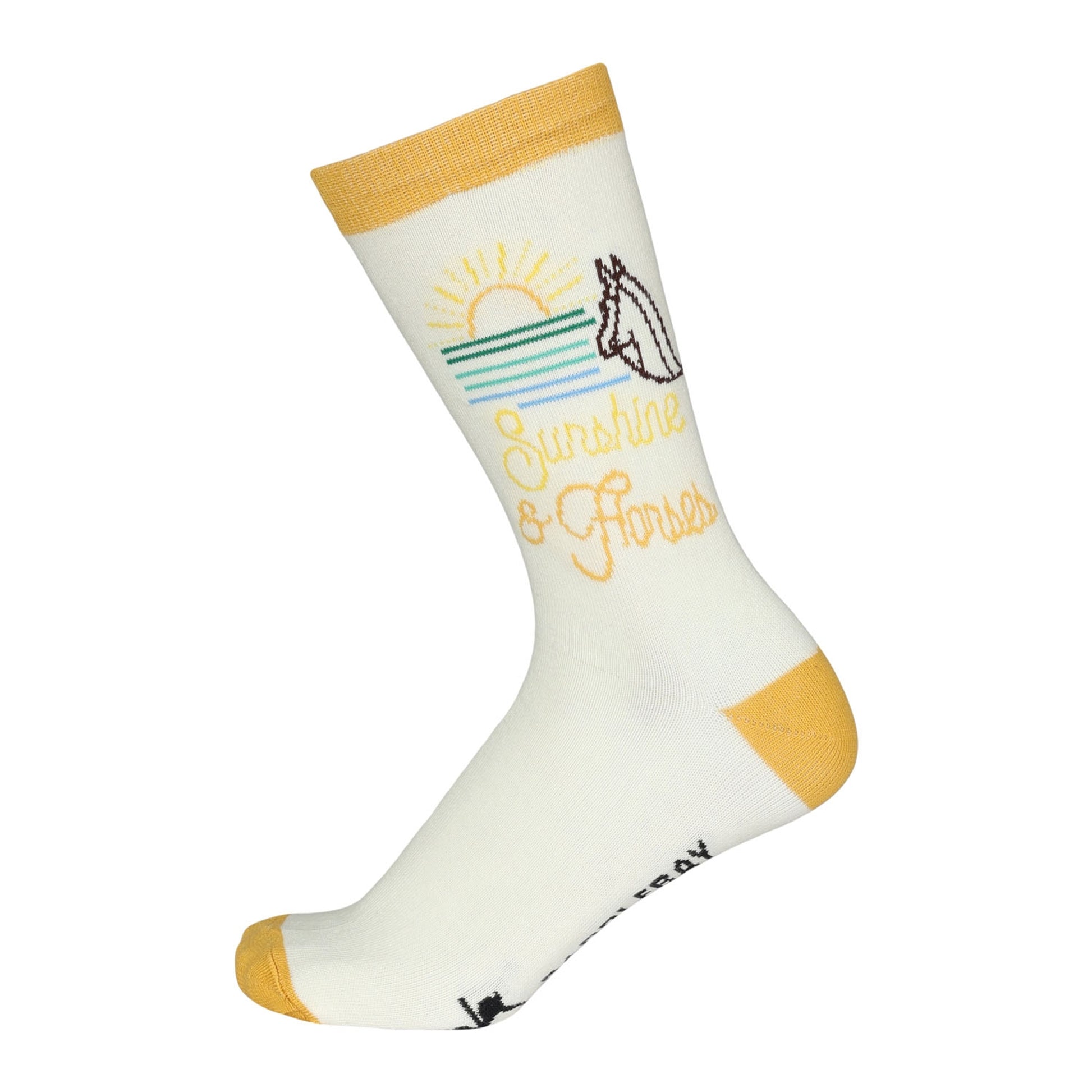 Dapplebay Knit Crew Socks-Sunshine & Horses -Multi