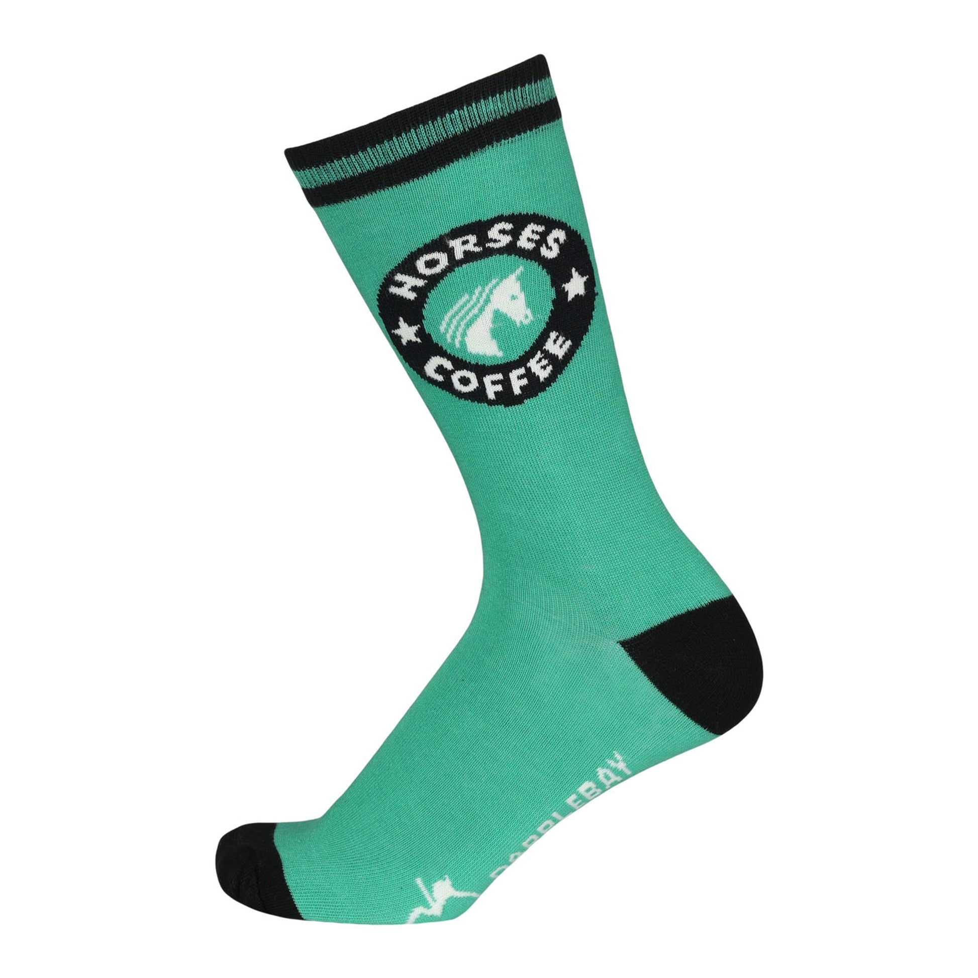 Dapplebay Horses & Coffee Knit Crew Socks