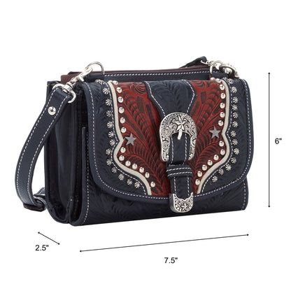 American West Texas Two Step Small Crossbody Bag/Wallet