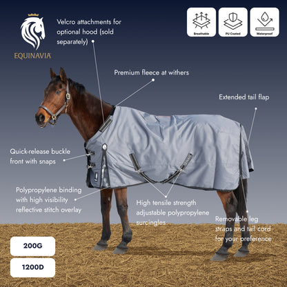 Equinavia Arktis Regular Neck Mid Weight Turnout Blanket 200g