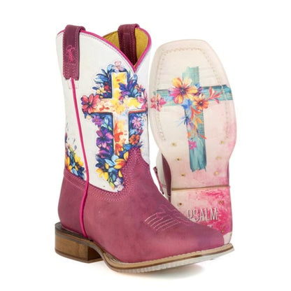 Tin Haul Little Kids Love Jesus Square Toe Boots