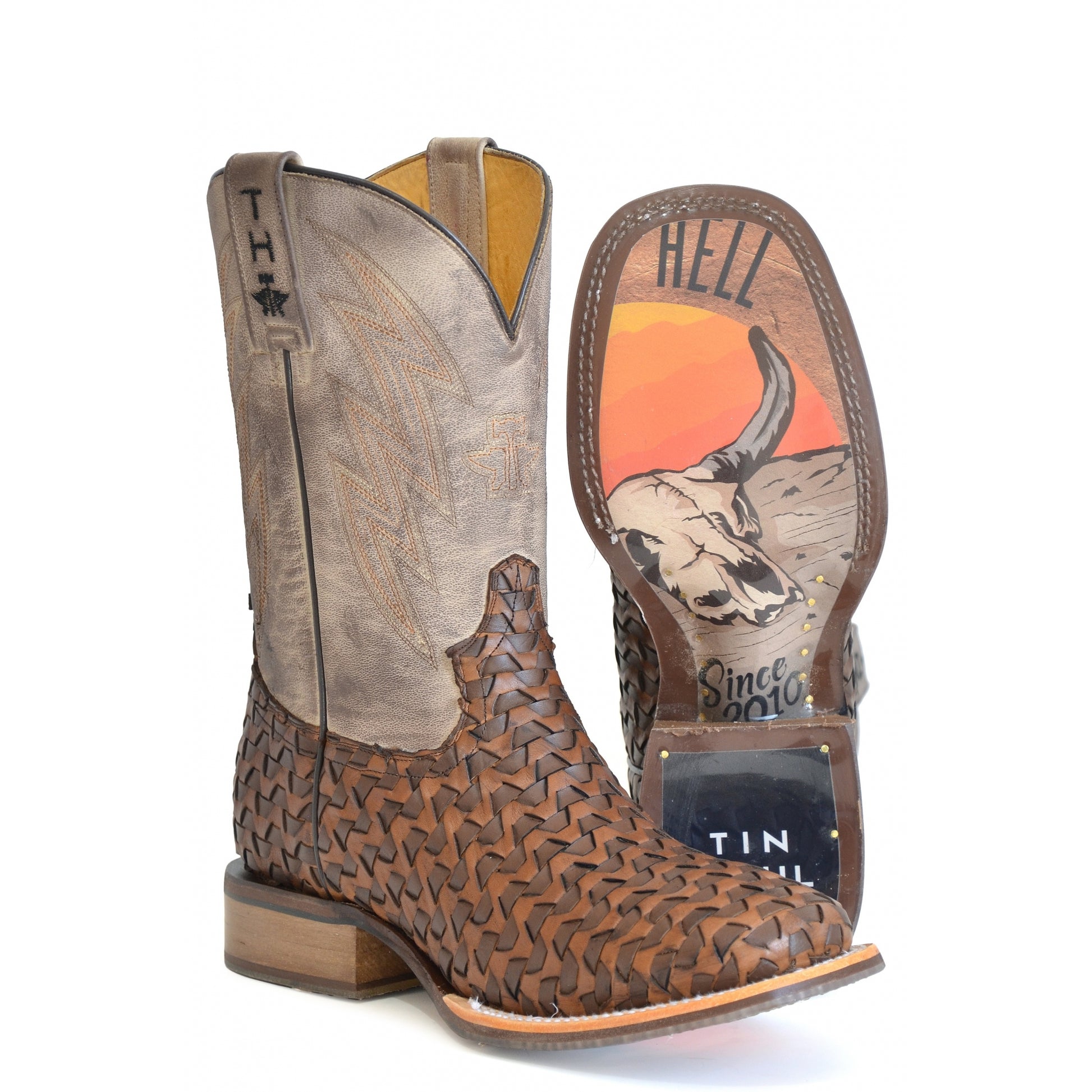Tin Haul Mens Ripples Raisin Hell Square Toe Boots