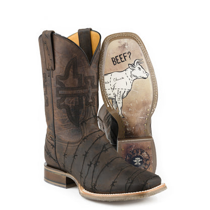 Tin Haul Mens Dont Fence Me In Two Square Toe Boots